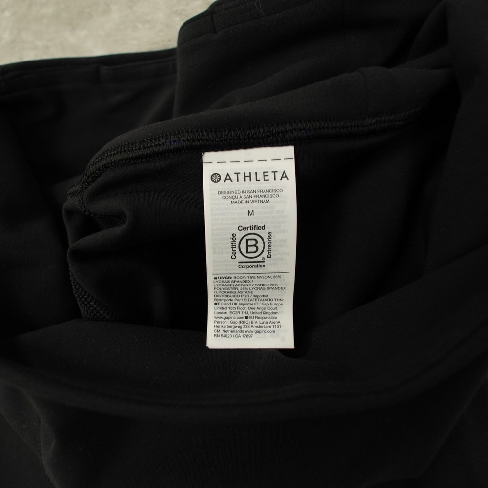 Athleta Elation Tipped Shortie Women's Medium Black Pink Mid Rise 782124 - Picture 8 of 11